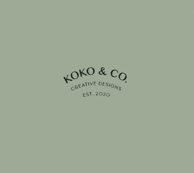 Koko & Co arched logo on a green background